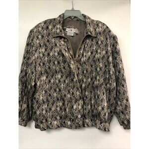 Vintage Unisex Stunt Sports Silk Bomber Lightweight Jacket Size Medium Pattern